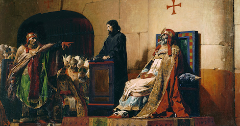 Le Pape Formose et Étienne VI ("Pope Formosus and Stephen VI") by Jean-Paul Laurens, 1870