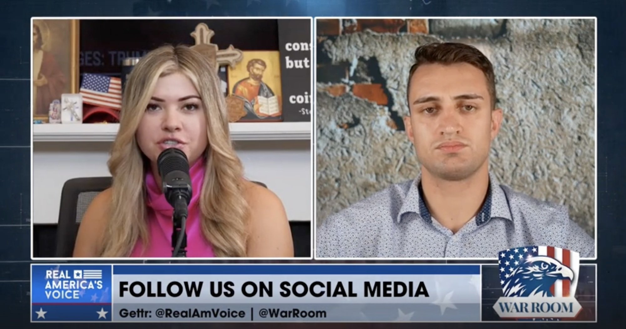 Natalie Winters interviewing Anthony Rubin about missing alien children